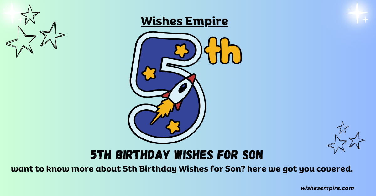 5th Birthday Wishes for Son